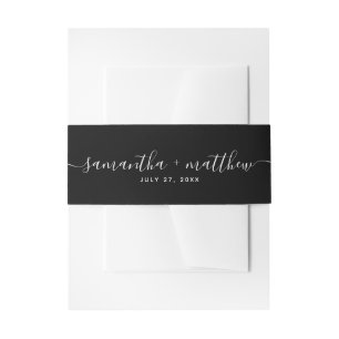 Einfache Kalligrafie Script Black Wedding Einladungsbanderole