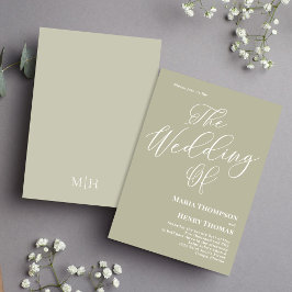 Einfache Kalligrafie Script Elegantsage Green Einladung