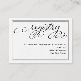 Einfache Kalligrafie-Script-Wedding-Registrierungs Begleitkarte