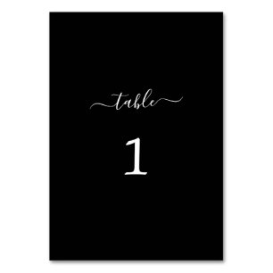 Einfache Kalligrafie-Swash-Dankeschön-Tischkarte Tischnummer