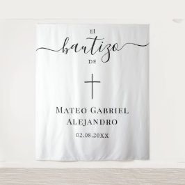 Einfache Kalligrafie-Taufe | Spanisch Bautizo Wandteppich