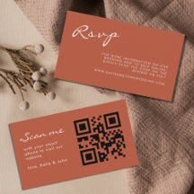 Einfache Kalligrafie Terracotta Wedding QR Code UA