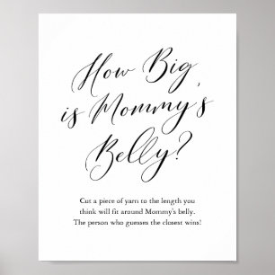 Einfache Kalligrafie Wie groß ist Mama's Bauch Gam Poster