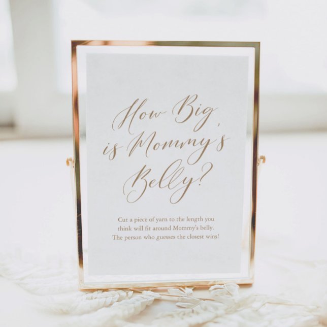 Einfache Kalligrafie Wie groß ist Mama's Bauch Gam Poster (Von Creator hochgeladen)