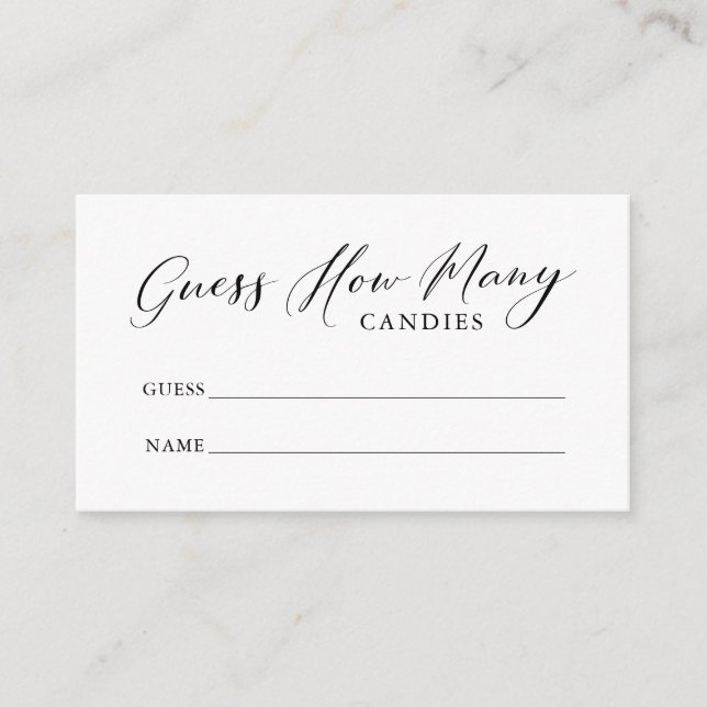 Einfache Kalligrafie: Wie viele Kanonen Begleitkarte (Vorderseite)