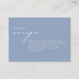 Einfache Kalligraphie, Dusty Blue Brautparty Rezep Begleitkarte