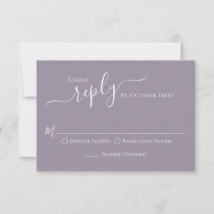 Einfache Kalligraphie Lavender Lilac UAWG RSVP Karte