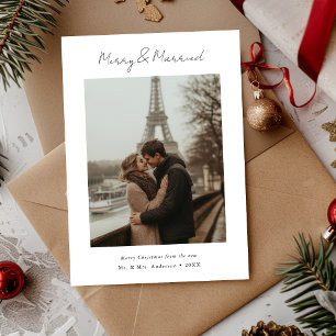 Einfache Kalligraphie Merry & Verheiratetes Weihna Feiertagskarte