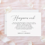 Einfache Kalligraphie Rustikale Honeymoon Wish Begleitkarte<br><div class="desc">Einfache kalligraphische Flitterwochen-Wunschkarte,  in der Rolle von Geschenkkarten,  Flitterwochenkarte</div>