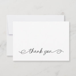 Einfache Kalligraphie Schwarz-weiß Dankeschön-Kart Dankeskarte
