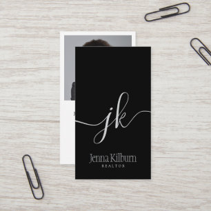 einfache Kalligraphieinitialen Visitenkarte