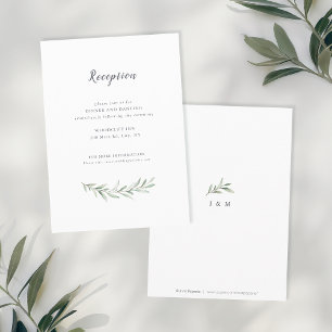 Einfache kalligraphische Hochzeit im rustikalen Gr Begleitkarte