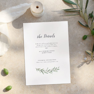 Einfache kalligraphische Hochzeit im rustikalen Gr Begleitkarte