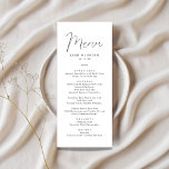 Einfache kalligraphische Hochzeit Menükarte<br><div class="desc">Einfache kalligraphische Rustikale Hochzeitskarte</div>
