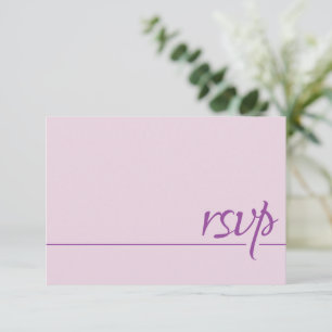 Einfache kalligraphische Hochzeit RSVP Blush Pink Karte