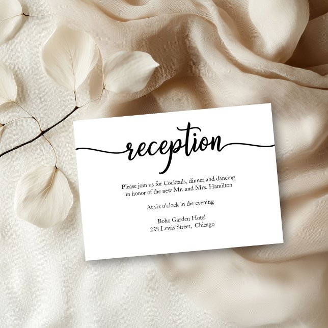 Einfache kalligraphische Hochzeitskarte RSVP Karte (Von Creator hochgeladen)