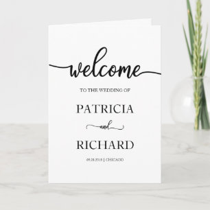 Einfache kalligraphische Hochzeitsprogramme Programm