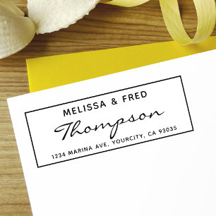 Einfache kalligraphische Rücksendeadresse Permastempel