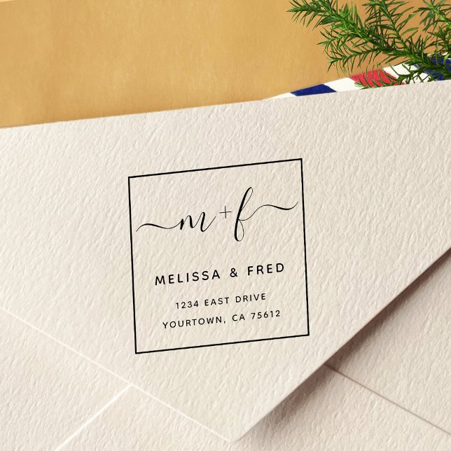 Einfache kalligraphische Rücksendeadresse Permastempel (Von Creator hochgeladen)