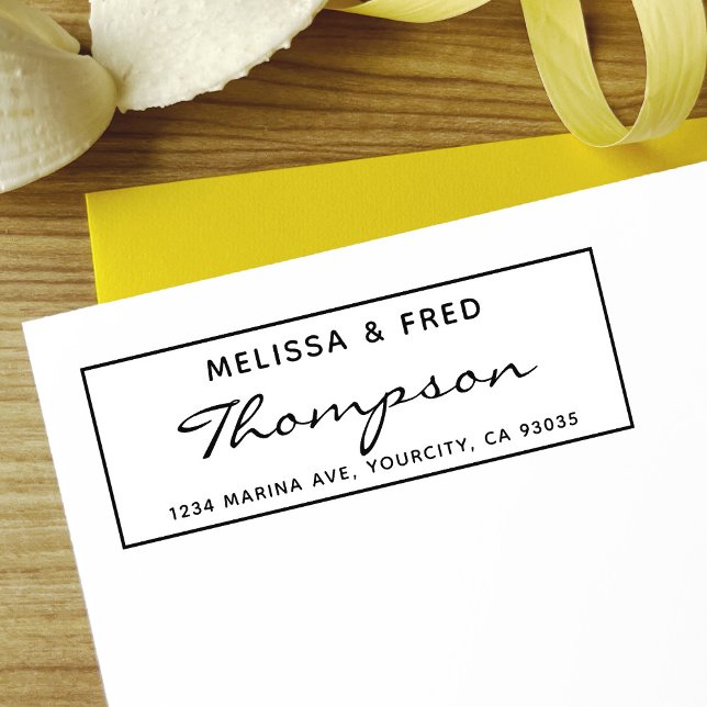 Einfache kalligraphische Rücksendeadresse Permastempel (Von Creator hochgeladen)