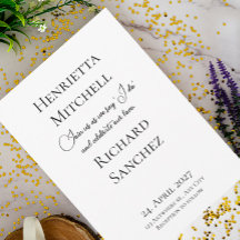 Einfache kalligraphische Schwarz-Weiß-Hochzeit