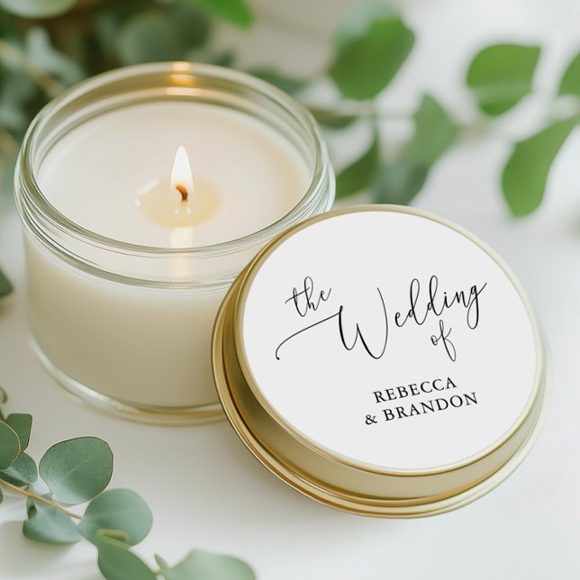 Einfache kalligraphische Schwarz-Weiß-Rustikale Ho Runder Aufkleber (Von Creator hochgeladen)