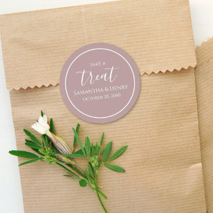 Einfache kalligraphische Script-Leckerei Hochzeite Runder Aufkleber