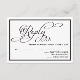 Einfache kalligraphische Skripterwiderrufkarte für RSVP Karte