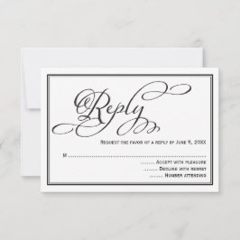 Einfache kalligraphische Skripterwiderrufkarte für RSVP Karte