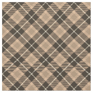 Einfache Karierte Elegant-Muster Schwarz Beige Nic Stoff