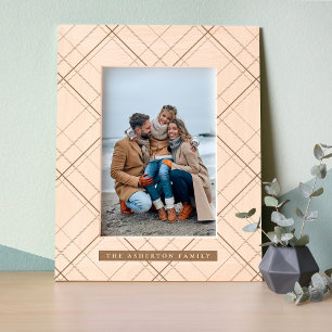 Einfache karierte MusterFamilienname Geätzte Rahmen