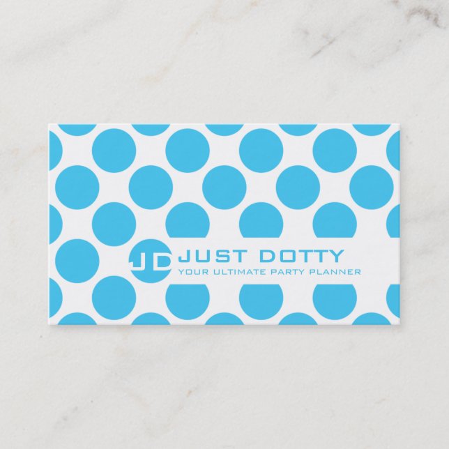 EINFACHE KARTE Fettpolka-Punkte Aqua Blau (Vorderseite)