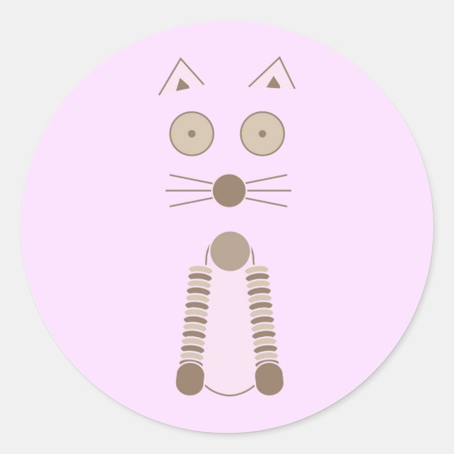 Einfache Katze Runder Aufkleber (Vorderseite)