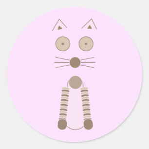 Einfache Katze Runder Aufkleber