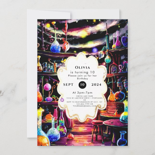 Einfache Kids Scientist zum Geburtstag Einladung (Vorderseite)