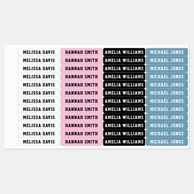 Einfache Kids Wasserfeste Namensschilder Etiketten (Blatt)