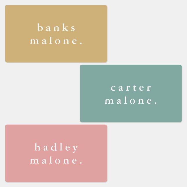 Einfache Kinder Regenbogen Waterproof Name Etiketten (Gruppe)