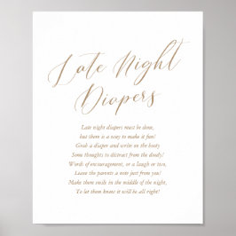 Einfache Kinderdusche Spätnächtliche Windeln Poster