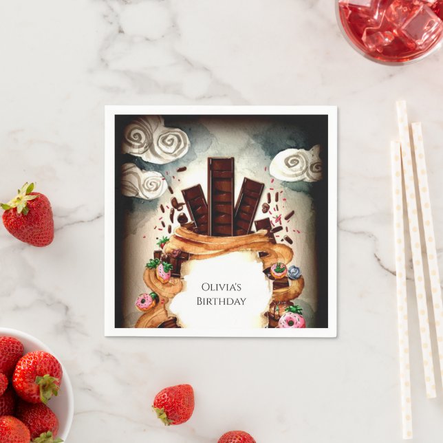 Einfache Kinderschokolade zum Geburtstag Serviette (Beispiel)