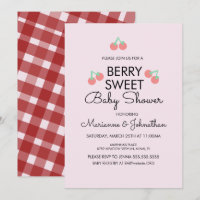 Einfache Kirschen Frucht Rosa Rot Baby Shower