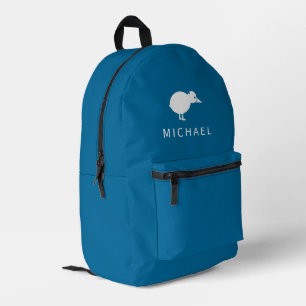 Einfache Kiwi-Bird-Silhouette Monogram Personalisi Bedruckter Rucksack