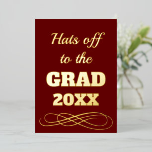 Einfache Klasse Burgund geht zum Grad Folieneinladung