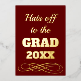 Einfache Klasse Burgund geht zum Grad Folieneinladung