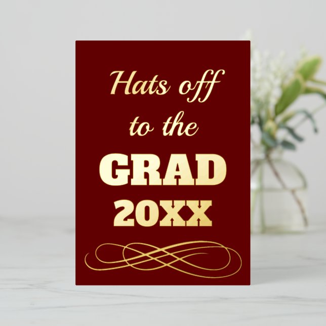 Einfache Klasse Burgund geht zum Grad Folieneinladung (Stehend vorne)