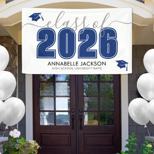 Einfache Klasse der Blue Graduation Party 2025 Banner
