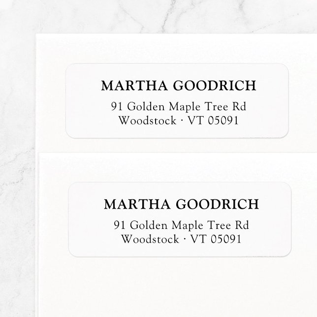 Einfache Klasse Elegant 12 Rücksendeadressen (Simple, basic return address label features classic, stylish and contemporary typeface.)