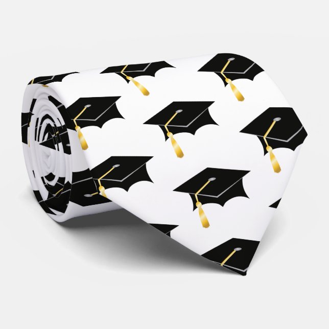 Einfache Klasse Elegant Grad Cap Muster Abschluss Krawatte (Gerollt)