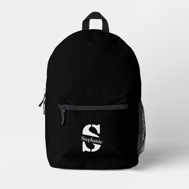 Einfache klassische Berufliche Monogramm und Name Bedruckter Rucksack (Vorderseite)