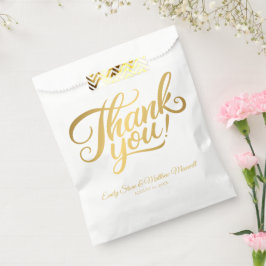 Einfache klassische "DANK YOU" Hochzeit White Geschenktütchen