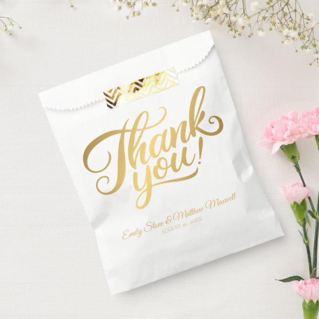 Einfache klassische "DANK YOU" Hochzeit White Geschenktütchen (Versiegelt)